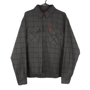 Dixxon Flannel The Lafayette Grey Black Check Plaid Button Up Top Shirt